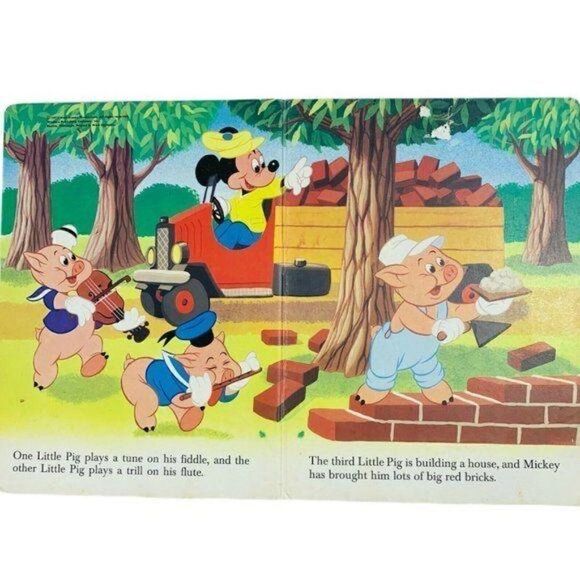 Vintage Golden Book Walt Disney Three Little Pigs 1971 Children’s Storybook - Picture 3 of 6